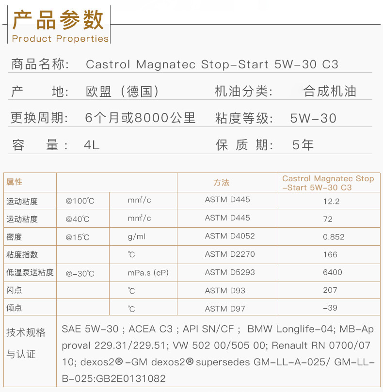 嘉實多 磁護全合成潤滑油 啟停保 5W-30 C3 SN 4L裝-第3張圖片-鄭州市冠恒貿(mào)易有限公司【官方網(wǎng)站】-車用潤滑油服務專家