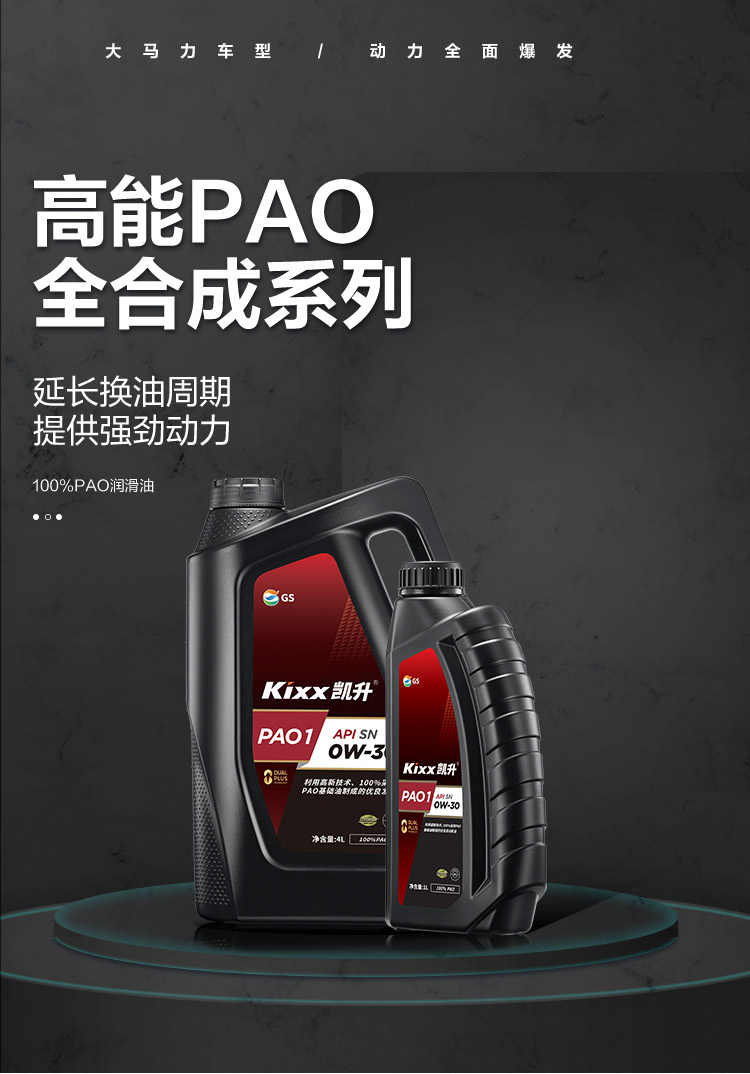GS (Kixx)凱升 100%PAO全合成機(jī)油 0W-30 SN級 黑凱系列 4L-第1張圖片-鄭州市冠恒貿(mào)易有限公司【官方網(wǎng)站】-車用潤滑油服務(wù)專家