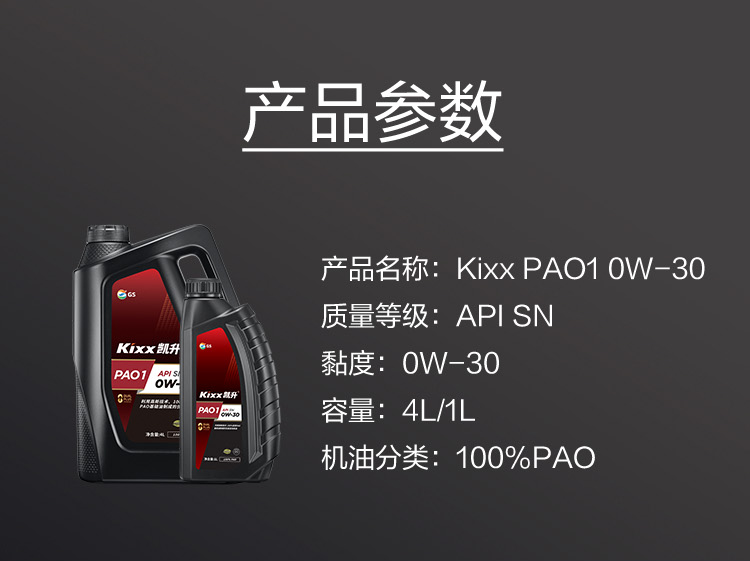 GS (Kixx)凱升 100%PAO全合成機(jī)油 0W-30 SN級 黑凱系列 4L-第6張圖片-鄭州市冠恒貿(mào)易有限公司【官方網(wǎng)站】-車用潤滑油服務(wù)專家
